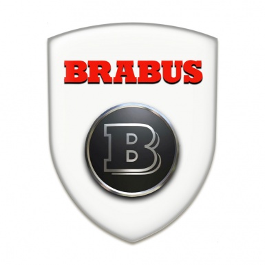 Brabus Self Adhesive Car logo Emblem White base Edition 
