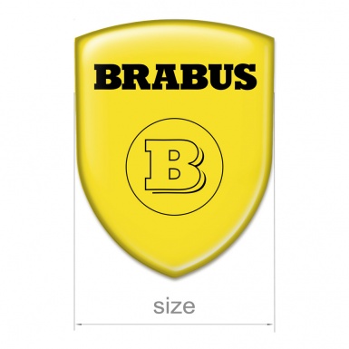 Brabus Car Interior Badge Yellow base Black Logo Edition 