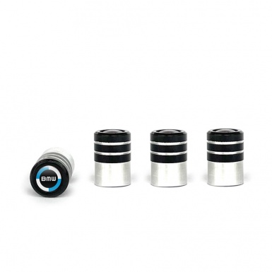 BMW Valve Caps Tire Black - Aluminium 4 pcs New Style Logo