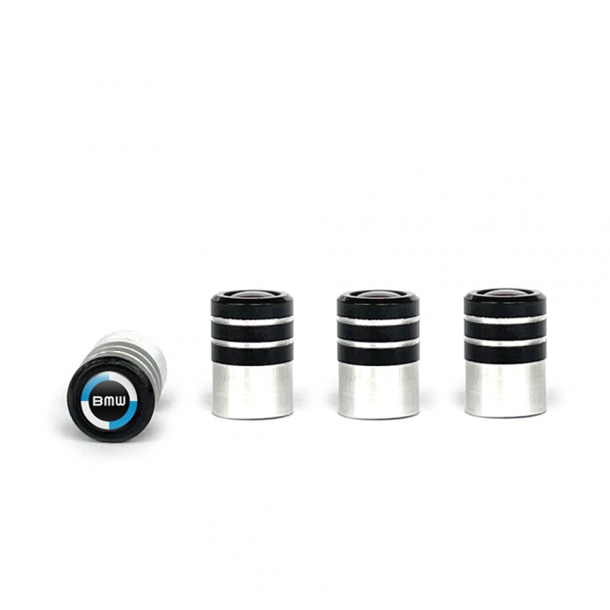 BMW Valve Caps Tire Black - Aluminium 4 pcs New Style Logo