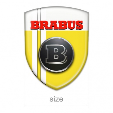 Brabus Car Interior Badge Yellow White Version Red Logo 