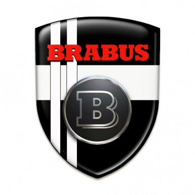 Brabus Tuning Emblem Premium Quality Black White Background Red Black Logo 