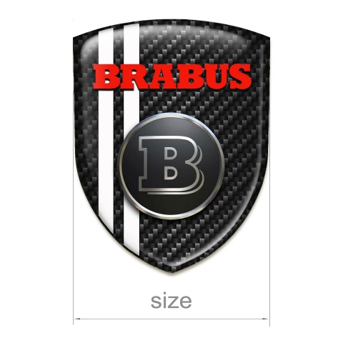 Brabus Silicone Shield Dark carbon White Stripes Design 