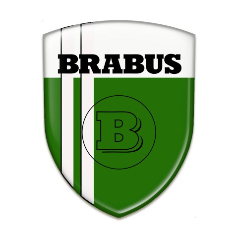 Brabus Logo Emblem Premium Quality Green White Warp with Black Logo 