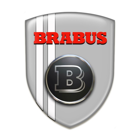 Brabus Self Adhesive Emblem Logo Gray Background with White lines
