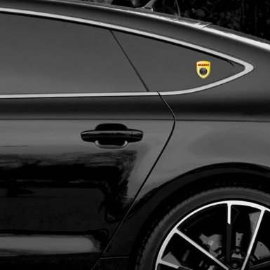 Brabus Silicone Emblem High End Yellow White Base Red Logo Style 
