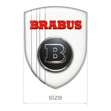 Brabus Resin Sticker Best Quality White Base Red Black Logo 