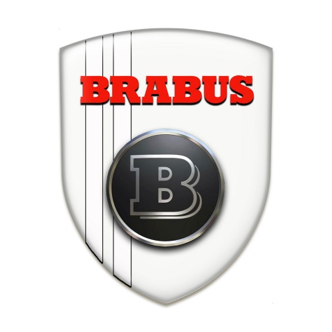 Brabus Resin Sticker Best Quality White Base Red Black Logo 