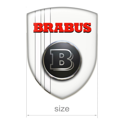 Brabus Resin Sticker Best Quality White Base Red Black Logo 