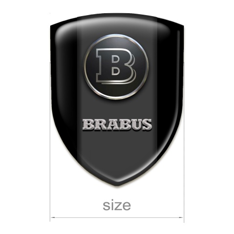 Brabus 3D Gel Emblem Black Background Graphite Logo Panel 