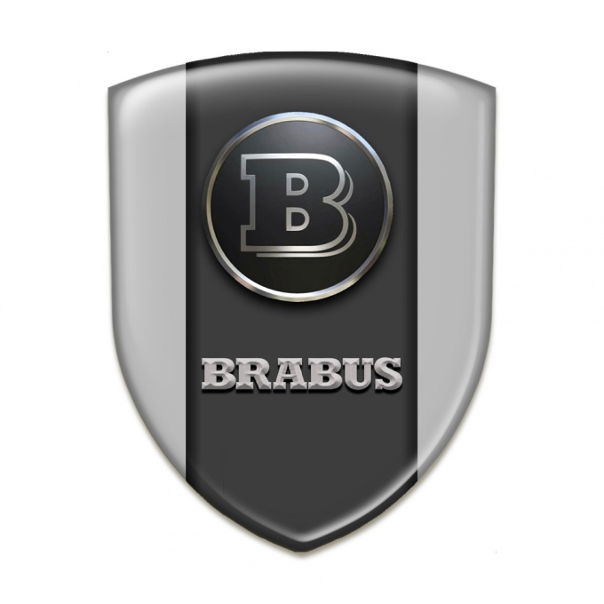 Brabus Epoxy Logo Emblem Premium Quality Gray Base Graphite Logo Panel 