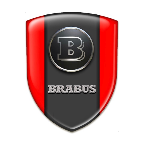 Brabus Emblem Exterior Red Warp Graphite Logo Panel Edition