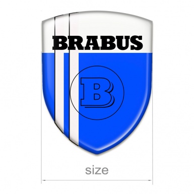 Brabus Epoxy Logo Emblem Blue White Style 