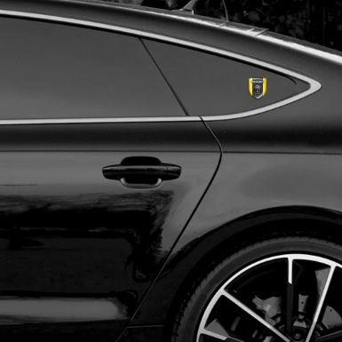 Brabus Silicone Badge High Quality  Yellow Warp Graphite Logo 