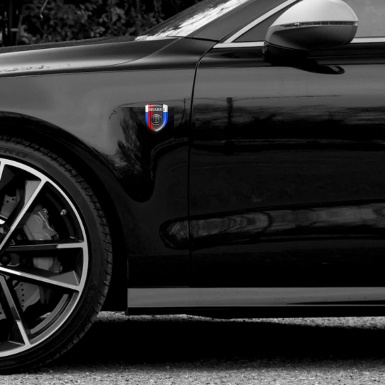Brabus Silicone Emblem Racing Edition Blue White Print With Red Red Lines 