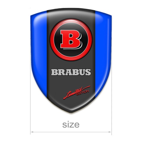 Brabus Car Accessories Badge Blue base with Red Logo 