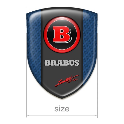 Brabus Logo Emblem Navy Blue Carbon with Red Logo Edition 