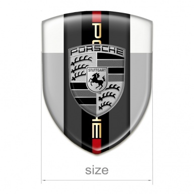 Porsche Emblem Exterior High Quality Grey Black Logo Style
