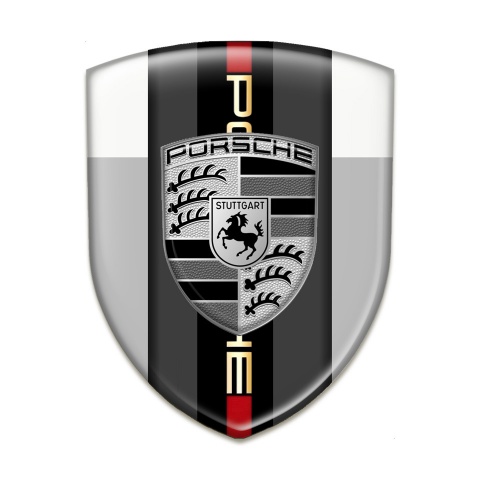 Porsche Emblem Exterior High Quality Grey Black Logo Style