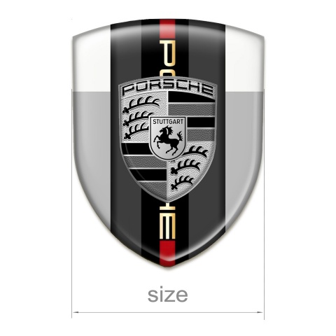 Porsche Emblem Exterior High Quality Grey Black Logo Style
