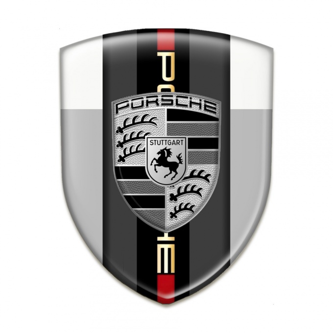 Porsche Emblem Exterior High Quality Grey Black Logo Style