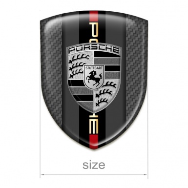 Porsche Car Interior Badge Carbon Background Grey Logo Motive 