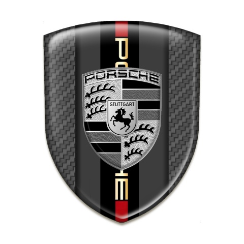 Porsche Car Interior Badge Carbon Background Grey Logo Motive 