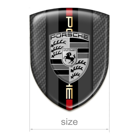 Porsche Car Interior Badge Carbon Background Grey Logo Motive 