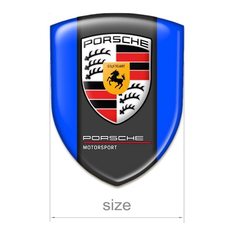 Porsche Silicone Badge Stylish Blue Base Whitw Red Logo 