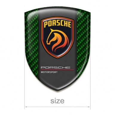 Porsche Logo Emblem Racing Edition Green Carbon Orange Logo Motiv