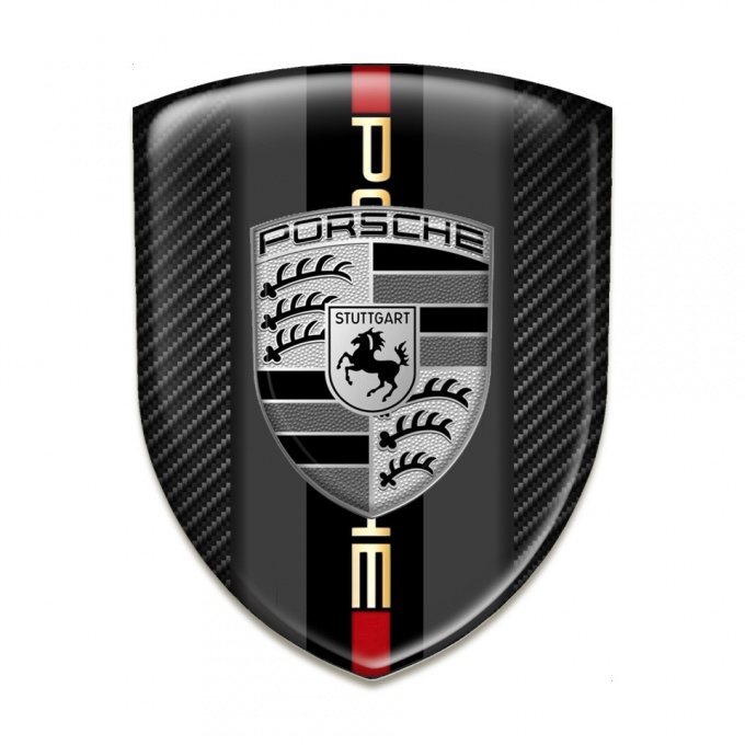 Porsche Tuning Emblem Dark Carbon and Central Logo Panel 