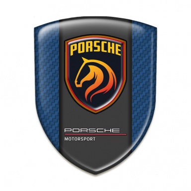 Porsche Silicone Emblem Premium Quality Navy Blue carbon Orange logo Style 