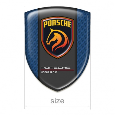 Porsche Silicone Emblem Premium Quality Navy Blue carbon Orange logo Style 