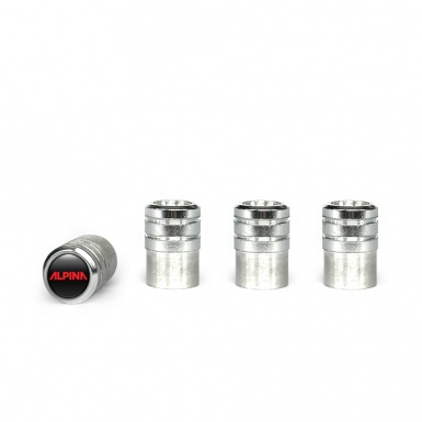 BMW Alpina Valve Caps Aluminium 4 pcs Red Logo