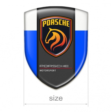 Porsche Emblem Badge Logo High Quality  Blue White Version 