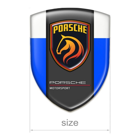 Porsche Emblem Badge Logo High Quality  Blue White Version 