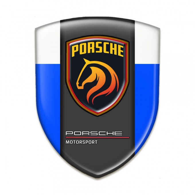Porsche Emblem Badge Logo High Quality  Blue White Version 