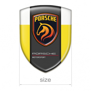 Porsche Logo Emblem High End Yellow white Base Orange Logo 