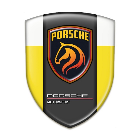 Porsche Logo Emblem High End Yellow white Base Orange Logo 