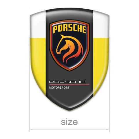 Porsche Logo Emblem High End Yellow white Base Orange Logo 