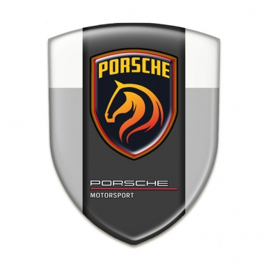 Porsche Tuning Emblem Grey White Warp and Orange Logo 