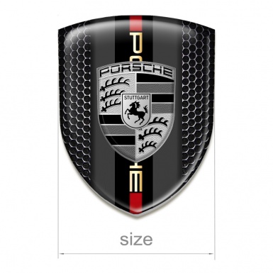 Porsche Self Adhesive Car logo Emblem Perforated Steel base grey Logo Motif 