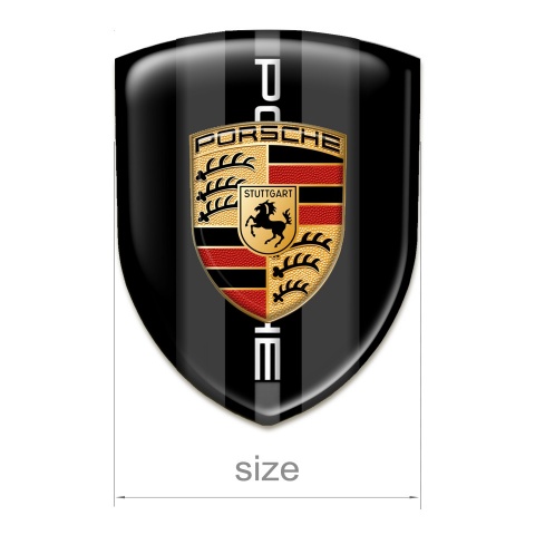 Porsche Car Interior Badge Premium Quality Black base Classic Logo Design 