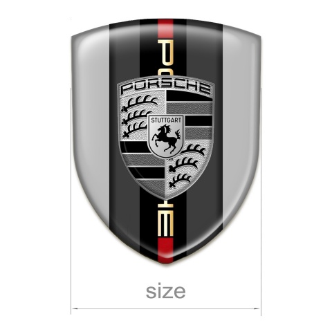 Porsche Silicone Car Decal Badge Grey Warp Gry Logo Motif