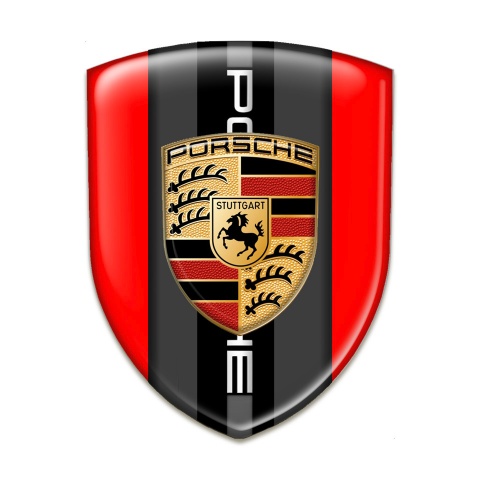 Porsche Silicone Shield Red Background Classic logo Style 