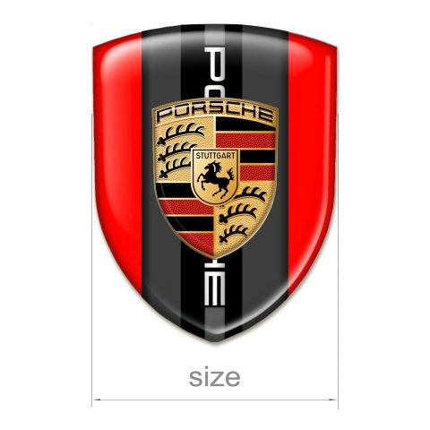 Porsche Silicone Shield Red Background Classic logo Style 