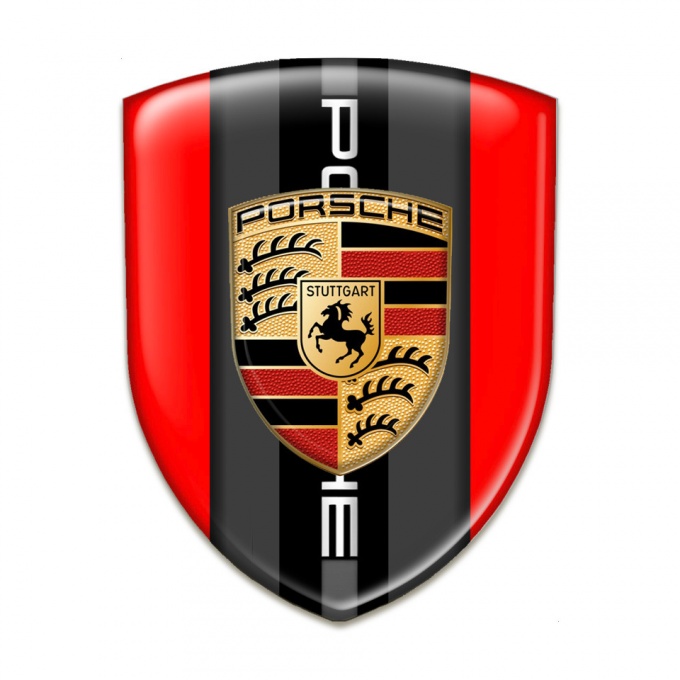 Porsche Silicone Shield Red Background Classic logo Style 