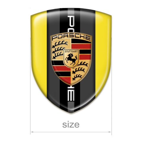 Porsche Emblem Badge Logo Yellow print Classic Logo Design 