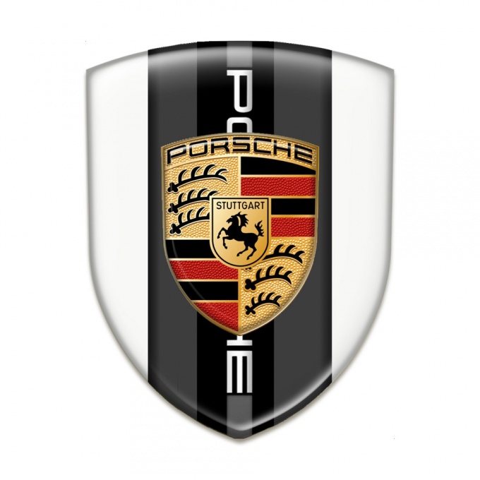 Porsche Logo Emblem High End White Base Classic Logo 