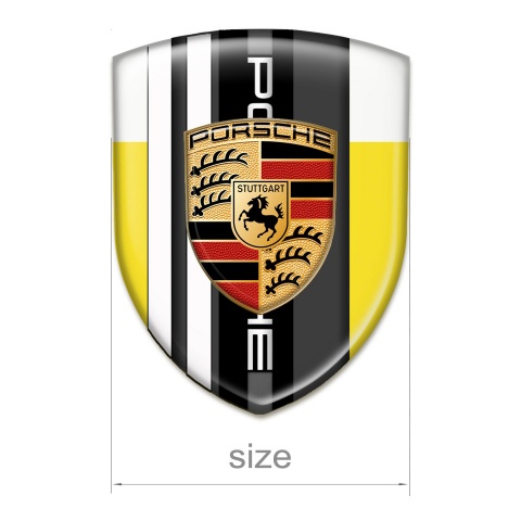 Porsche Emblem Exterior High End Yellow White Print White Lines Style 